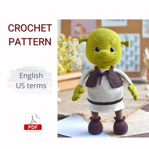Crochet PATTERN PDF Amigurumi Cute Green Ogre