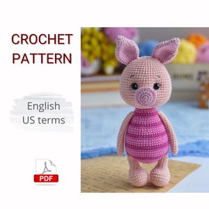 PATRÓN DE CROCHET PDF Amigurumi Lindo Cerdito/ Cerdito a crochet / Patrón de cerdito