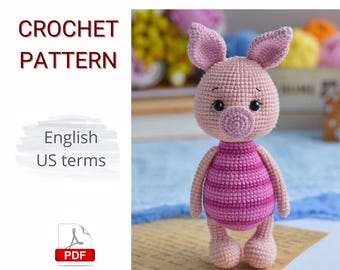 PATRÓN DE CROCHET PDF Amigurumi Lindo Cerdito/ Cerdito a crochet / Patrón de cerdito
