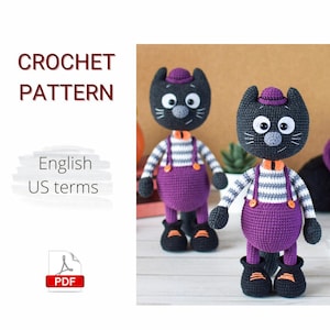 Gehaakt PATROON PDF Amigurumi Black Cat/gehaakt Halloween-patroon