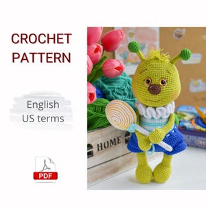 Crochet PATTERN PDF Amigurumi Grasshopper / Cute crochet insect