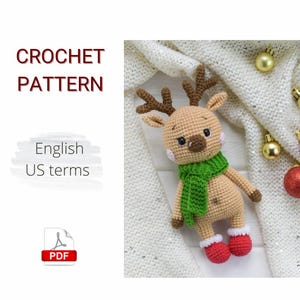 Crochet PATTERN PDF Amigurumi Christmas Deer / Crochet Christmas pattern