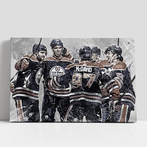 999 Edmonton Oilers spelers poster Connor McDavid Wall Art Hockey Home decor NHL ingelijste canvas print cadeau voor hem cadeau voor hem K38 verjaardagscadeau
