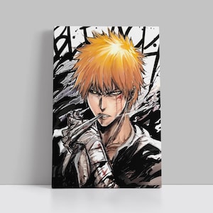 999 Ichigo Kurosaki Poster Bleach Anime Animation Leinwand Wandkunst Mann Höhle Geschenk Gerahmt Leinwand Wohnkultur Geschenk Für Kinder J47