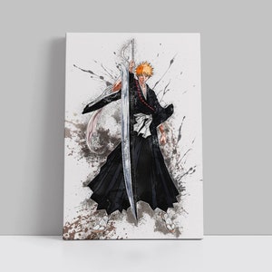 Pôster de anime Ichigo Kurosaki 999 Bleach, desenho animado de super-herói, arte de parede em tela, presente de caverna do homem, impressão em tela emoldurada, presente para crianças, presente de aniversário J50
