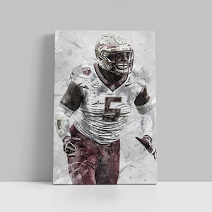 Jared Verse Poster Florida Seminoles Wandkunst Football Geschenk für Ihn College Sports NFL Leinwand Kinder Jersey Jersey K141 gerahmt
