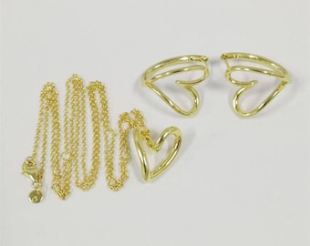 Conjunto de joyería Pandora Creoles Organic Heart Parure de 70 cm