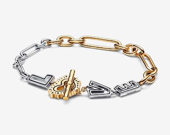 ALE S925 Pandora Keith Haring™ x Pandora Two-tone Love Links Bracelet