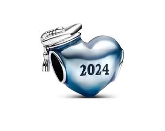 Pandora blue  Graduation Heart Charm