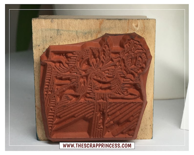 Wrapped With Rose Present Vintage Rubber Stamp 1994 Hero Arts image 4