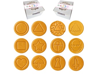 Dalgona Candy Real Challenge Seasonal Iconic 12 Symbols for Birthday or Holiday Party