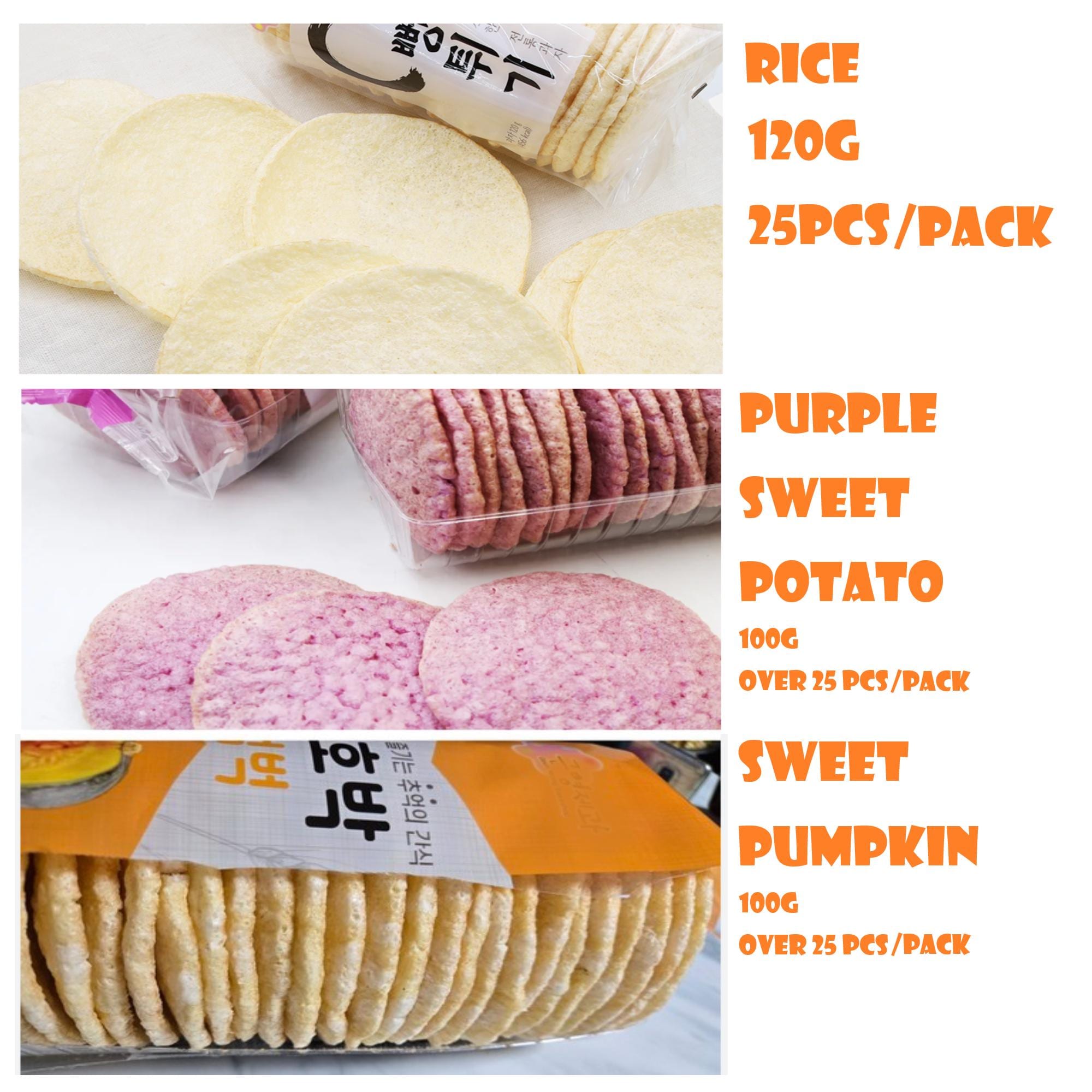 Pop Rice Snacks Korean Popped Rice Cake Crackers: Crispy & Soft Snack(ube, Rice ...