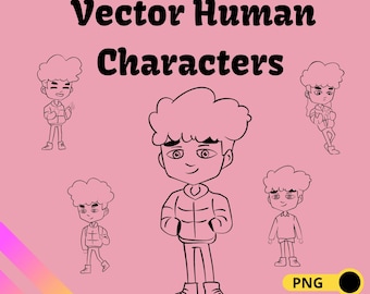 Diverse Vector Human Characters | 31 People Illustrations (PNG, JPG, PDF)