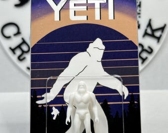 White Yeti Miniature Retro Figurine: Retro Bigfoot, Sasquatch, Cryptid Craftwork