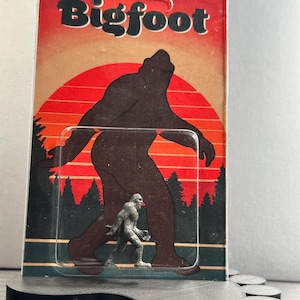 Bigfoot Custom Carded Mini Figure 3” x 5” with Stand Bigfoot, Yeti, Cryptid Craftwork