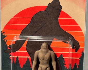Bigfoot miniatuur actiefiguur in retrostijl: Sasquatch, Yeti, Cryptid Craftwork