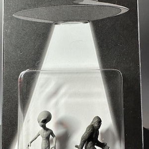 Believe Alien UFO Abduction of Bigfoot Custom Carded Mini Figure 3” x 5” Sasquatch, Yeti, Cryptid Craftwork