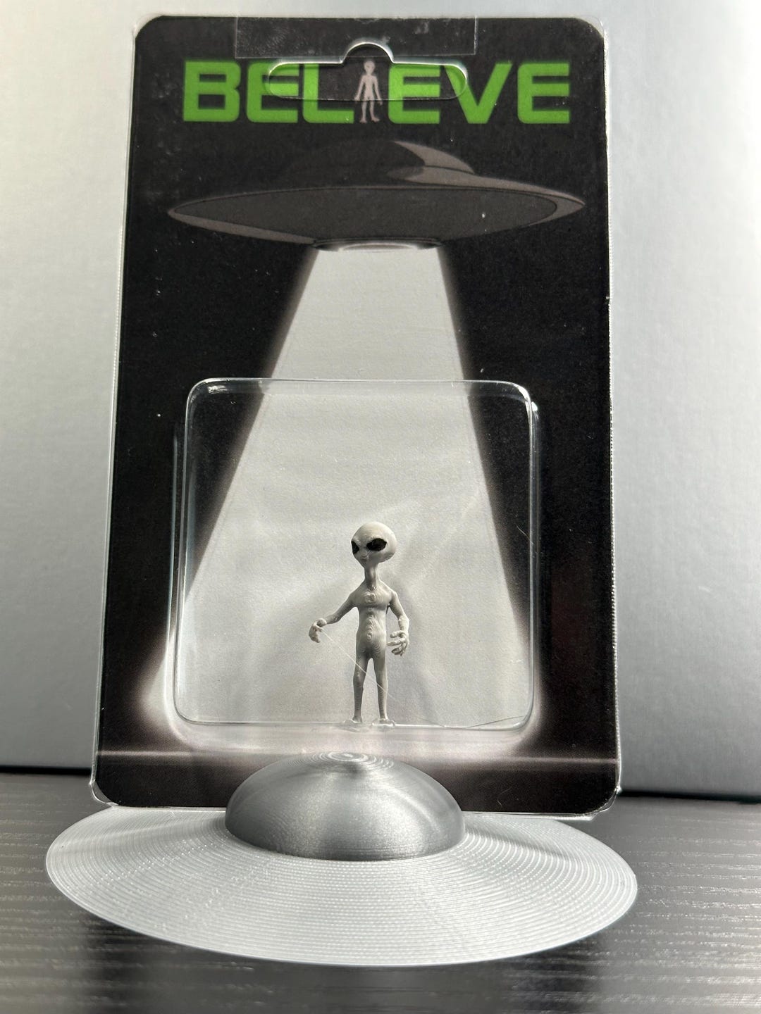 Grey Alien Miniature Custom Carded 1” Figure Believe Edition With UFO ...