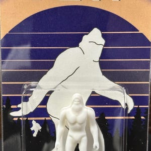 White Yeti Custom Carded Mini Retro Style Action Figure 3” x 5” Bigfoot, Sasquatch, Cryptid Craftwork