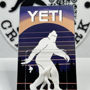 White Yeti Custom Carded Mini Retro Style Action Figure 3” x 5” Bigfoot, Sasquatch, Cryptid Craftwork