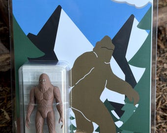 Bigfoot 3.75" Retro 70's Style Figure with Art Deco Cardback - Cryptid Craftwork