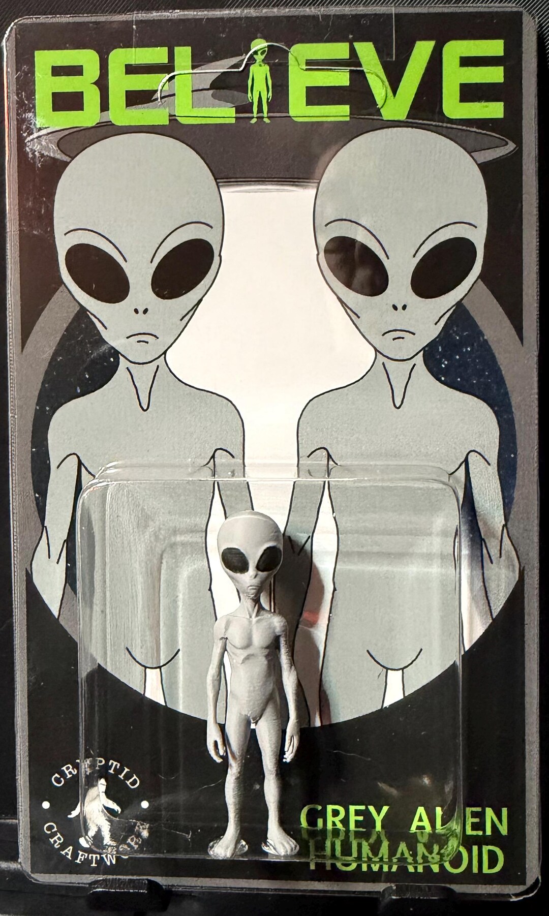 Grey Alien Miniature Custom Carded 2” Figure UFO Believe Edition ...