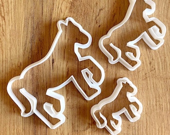 Set di formine per biscotti a forma di cavallo, plastica PLA, motivo animale (6-14 cm)