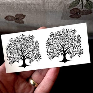 Temporäre Tattoofolie Baum des Lebens, Lebensbaum Tattoo, Big Tattoo, schwarz Monochrom, Baum des Lebens, Fake Tattoo, Tattoo Set, 2er Set