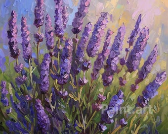 Vintage Lavender Painting, Romantic Home Decor (Digital Print)