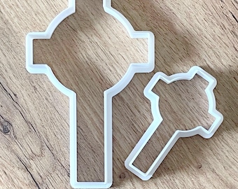 Juego de cortadores de galletas con forma de cruz, cortador de fondant religioso, impreso en 3D