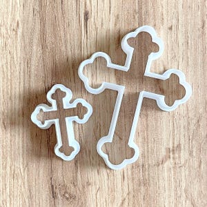 Tagliabiscotti a forma di croce, tagliabiscotti a forma di croce, set di 5 tagliabiscotti, biscotti a forma di croce, fondente, utensili per ceramica, tagliabiscotti a forma di pan di zenzero, tagliabiscotti a forma di croce sacra