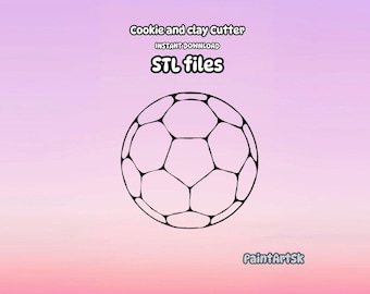 Football Cookie Cutter STL File, Ball Imprint, 6 Sizes (Digital Download)