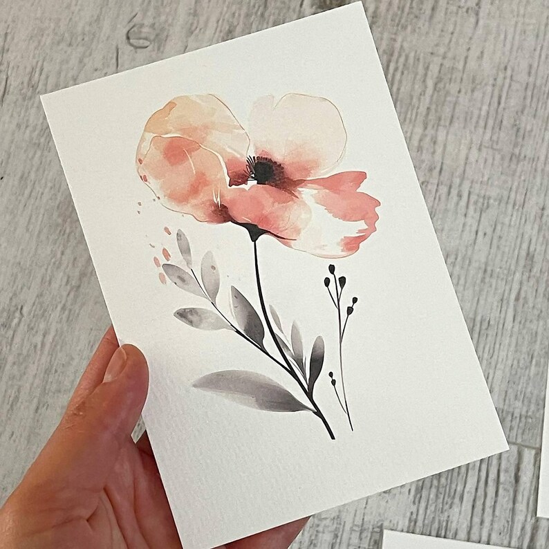 Postcard Watercolour Flowers Floral Motive Postcards Rainbow Flowers postcard-watercolour-flowers-floral-motive-postcards-rainbow-flowers