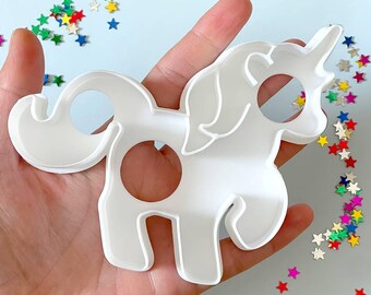Large Unicorn Cookie Cutter, 3D Printed PLA Plastic (12x11.5cm)