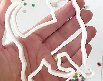 Cortador de galletas de gato paseando: plástico PLA, cortador de galletas de gatito (8,9 x 6,8 cm)