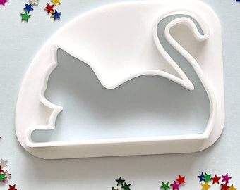 Cortador de galletas de gato – PLA impreso en 3D, para repostería y manualidades (10,5 x 6,8 cm)