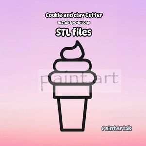 Ice Cream Shape Cookie Cutter STL File Instant Download, 5 sizes, Ice Cream, Summer, IceCream cutter, Clay Cutter File, Ice Cream STL files