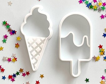 Ice Cream & Popsicle Cookie Cutter Set: PLA Dough Cutter