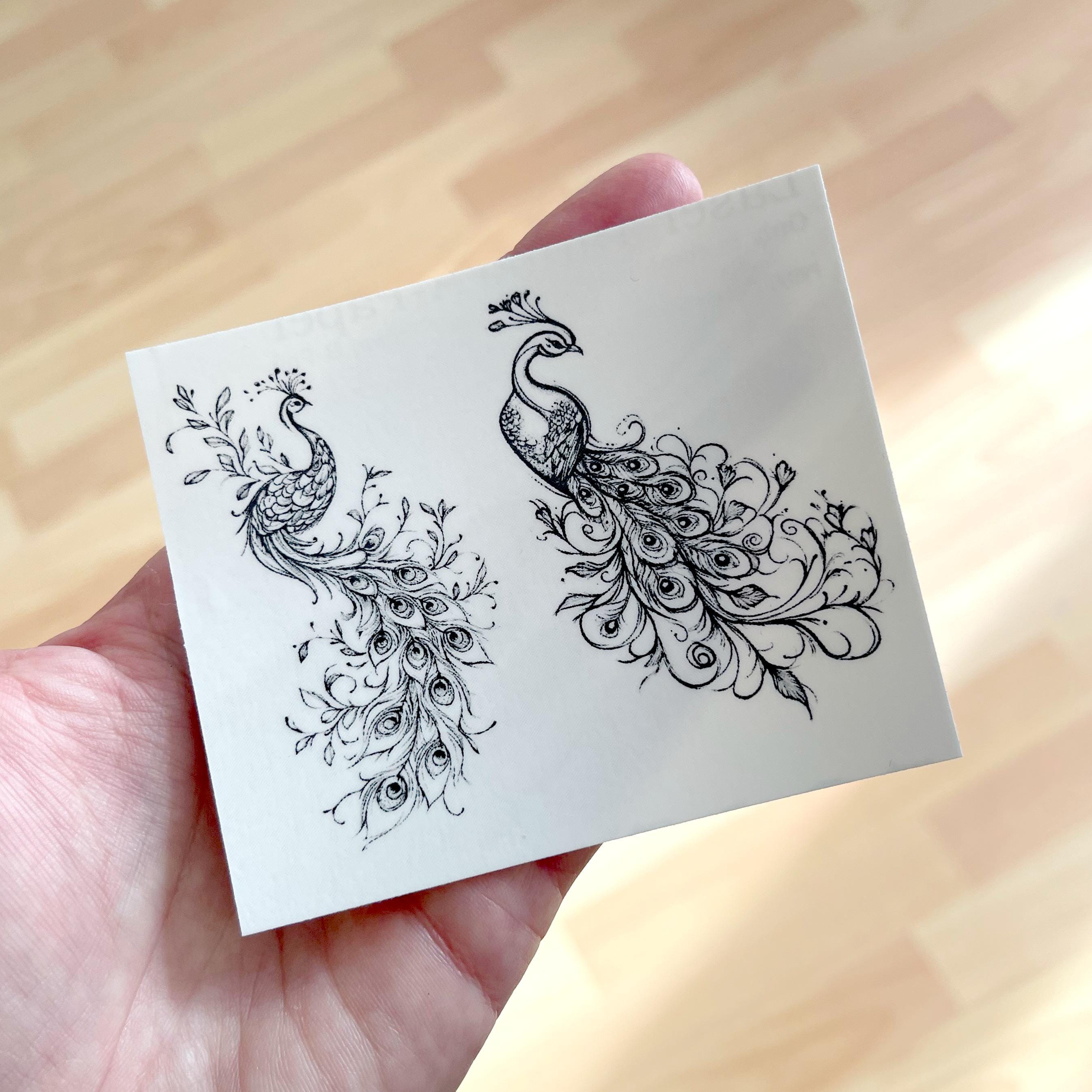 Tijdelijke tattoo vel pauw, pauwtatoeages, enorme tatoeages, pauw zwarte  tatoeages, motief vogel tattoo, pauwmotieven, zwart-wit, zwart - Etsy België, image size:2691x2691