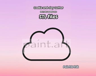 Cloud Cookie Cutter STL File, 6 Sizes (Digital Download)