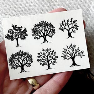 Klebetattoos Lebensbaum, Lebensbaum Tattoo, kleine Tattoos, schwarz, einfarbig, Lebensbaum, Fake-Tattoo, Tattoo-Set, Baumtattoo