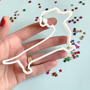 Dog - Dachshund With Santa Hat - Christmas Cookie Cutter, Fondant, Pottery tools Cutter, Animal Cutter, Gingerbread Cutter, Dog Mould