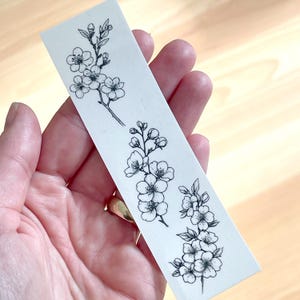 Temporary tattoo sheet Cherry Blossom, Blossom Tattoos, Tiny Tattoos, Floral tattoo,Twig, Branch, Sakura Cherry, Monochrome, Flower Tattoo