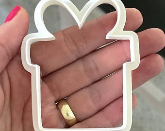 Christmas Gift Cookie Cutter, 3D Printed PLA, Baking & Fondant