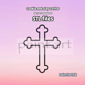 Cross Shape Cookie Cutter STL File Instant Download, STL Cookie Cutter File, Clay Cutter File, STL files, Christian, Communio, Celtic Cross