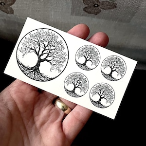 Klebetattoos Lebensbaum, Lebensbaum Tattoo, kleine Tattoos, schwarz einfarbig, Lebensbaum, Fake Tattoo, Tattoo Set, ätherisch