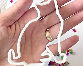 Kakform till sittande katt, 3D-tryckt PLA, kattungedjursutstickare