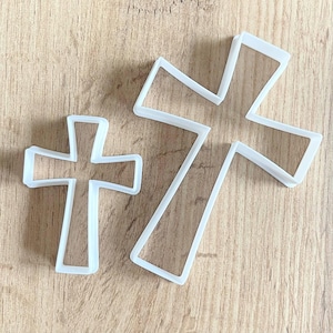 Tagliabiscotti a forma di croce, tagliabiscotti a forma di croce, set di 5 tagliabiscotti, biscotti a forma di croce, fondente, utensili per ceramica, tagliabiscotti a forma di pan di zenzero, tagliabiscotti a forma di croce sacra