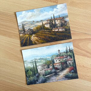 Cartolina Toscana, cartoline con motivo vintage, opere d'arte della Toscana, cartoline di auguri, tema Italia, cartoline con vigneti, set di 2 biglietti dei desideri