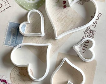 Heart Cookie Cutter Set, 3D Printed PLA, Baking & Pottery